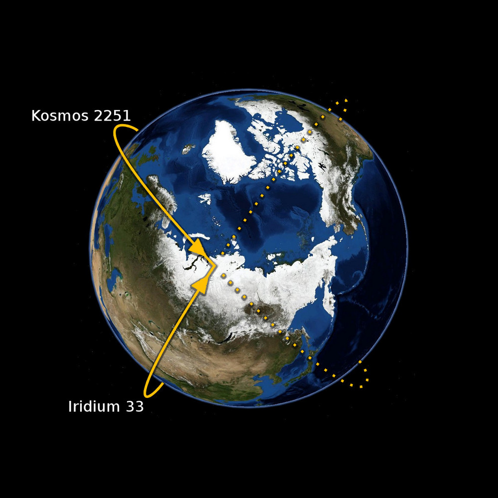 Когда произошло первое столкновение космических спутников?